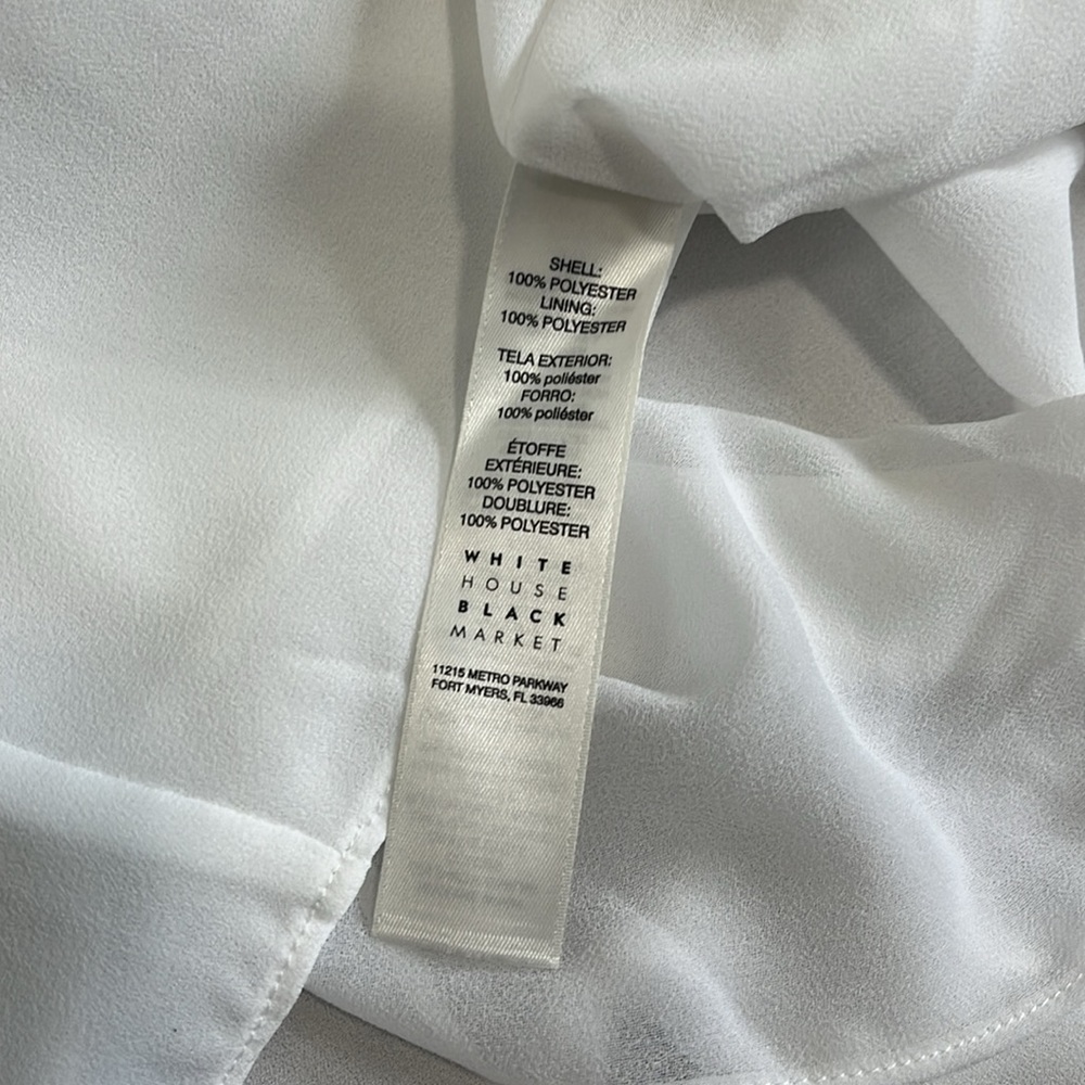 White House Black Market WHBM White Embroidered Off Shoulder Blouse Size Medium - Picture 11 of 14